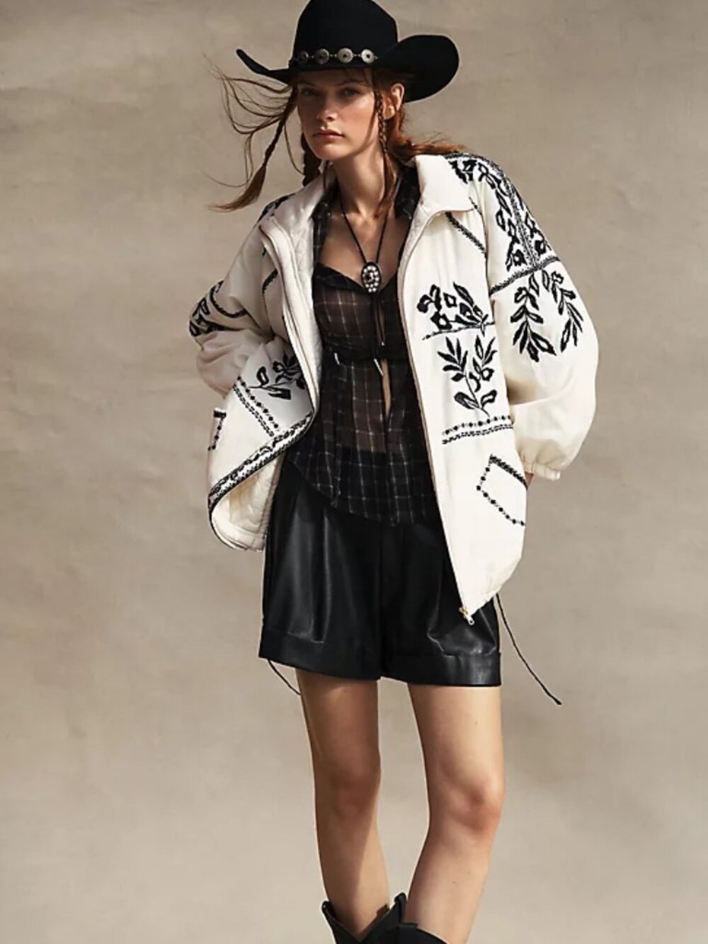 new ANTHROPOLOGIE embroidered puff jacket coat s small oversized fit